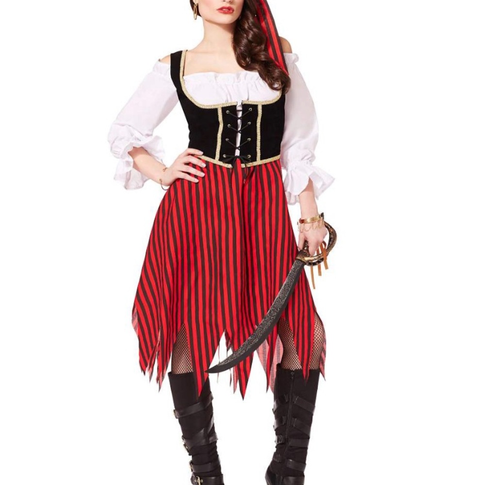 Pirate Wench Costume Adult Halloween Fancy Dress